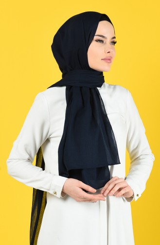 Plain Cotton Shawl 19052-02 Navy Blue 19052-02