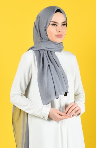 Plain Cotton Shawl 19052-12 Gray 19052-12