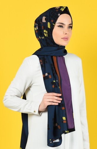 Patterned Crepe Shawl 4660-01 Oil 4660-01