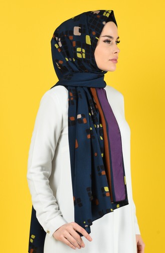 Patterned Crepe Shawl 4660-01 Oil 4660-01