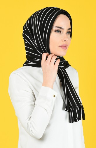 Striped Practice Shawl 1082-01 Black white 1082-01