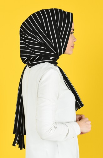 Striped Practice Shawl 1082-01 Black white 1082-01