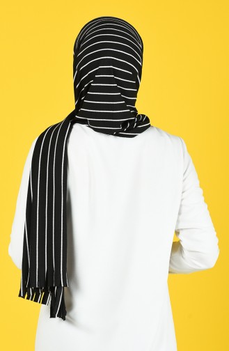 Striped Practice Shawl 1082-01 Black white 1082-01