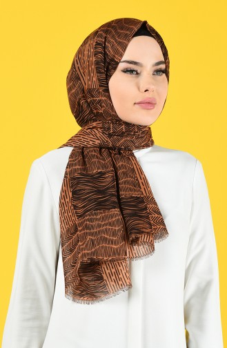 Patterned Cotton Shawl 6923-01 Tobacco 6923-01