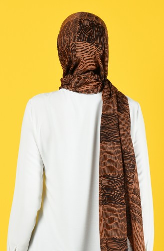 Patterned Cotton Shawl 6923-01 Tobacco 6923-01