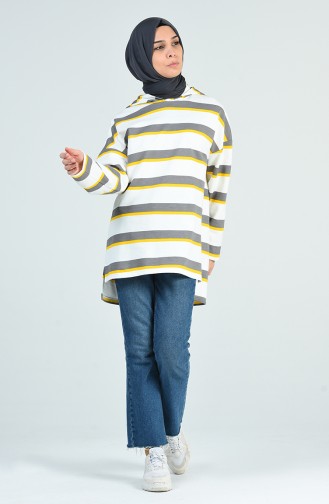 Striped Sweatshirt 0701-02 Yellow Grey 0701-02