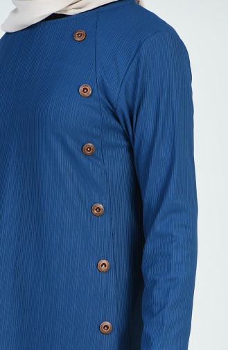 Düğme Detaylı Tunik Pantolon İkili Takım 0214-04 İndigo