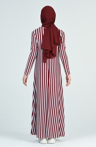 Striped Dress 0273-04 Claret Red 0273-04