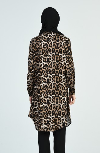 Leopar Desenli Tunik 6452-01 Siyah