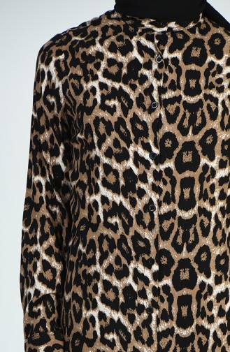 Leopar Desenli Tunik 6452-01 Siyah