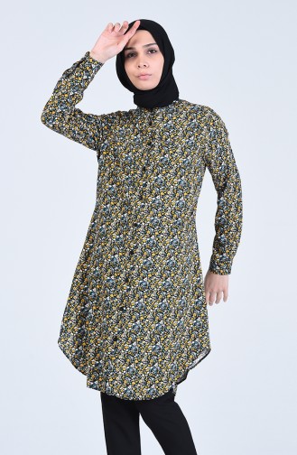 Patterned Viscose Tunic 6458-03 Yellow 6458-03