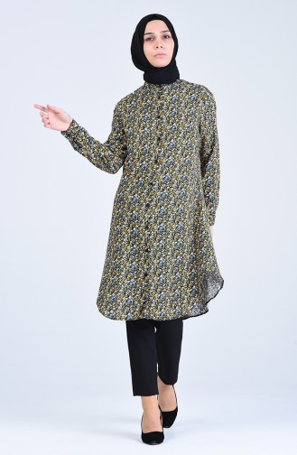 Patterned Viscose Tunic 6458-03 Yellow 6458-03