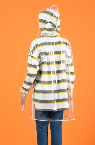 Imperméable à Capuche en Nylon 0019-01 Blanc 0019-01