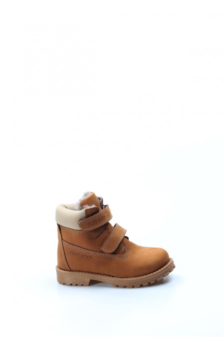 fast step bot erkek cocuk hakiki deri kurklu taba unisex cocuk worker bot 006kpa1001