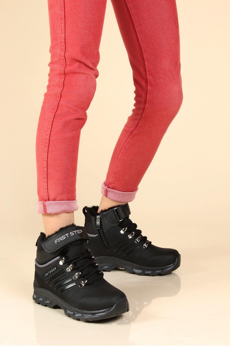Fast Step Bot Erkek Cocuk Siyah Fume Unisex Cocuk Outdoor Bot 865sfa6010 Sefamerve