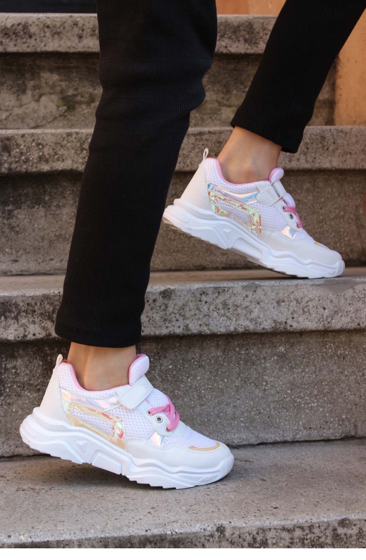Fast Step Spor Ayakkabi Erkek Cocuk Beyaz Sari Pembe Unisex Cocuk Sneaker Ayakkabi 868fa06c Sefamerve