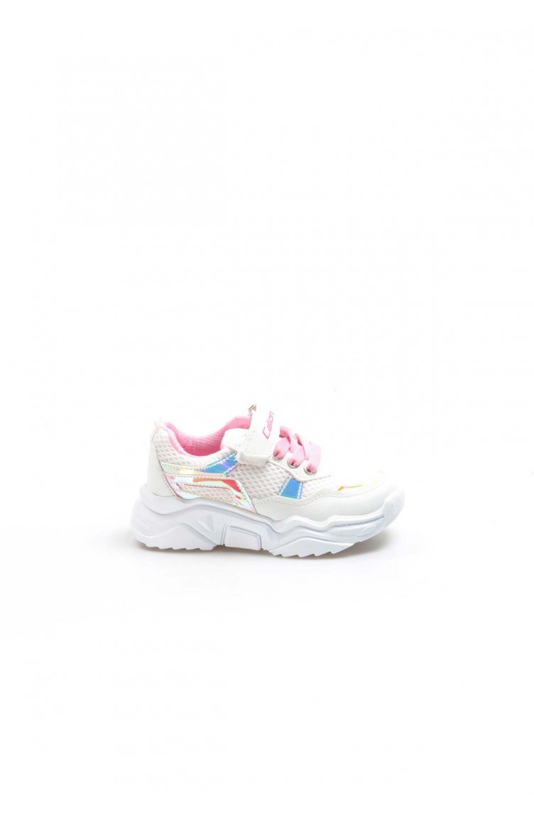 Fast Step Spor Ayakkabi Erkek Cocuk Beyaz Sari Pembe Unisex Cocuk Sneaker Ayakkabi 868pa06c Sefamerve