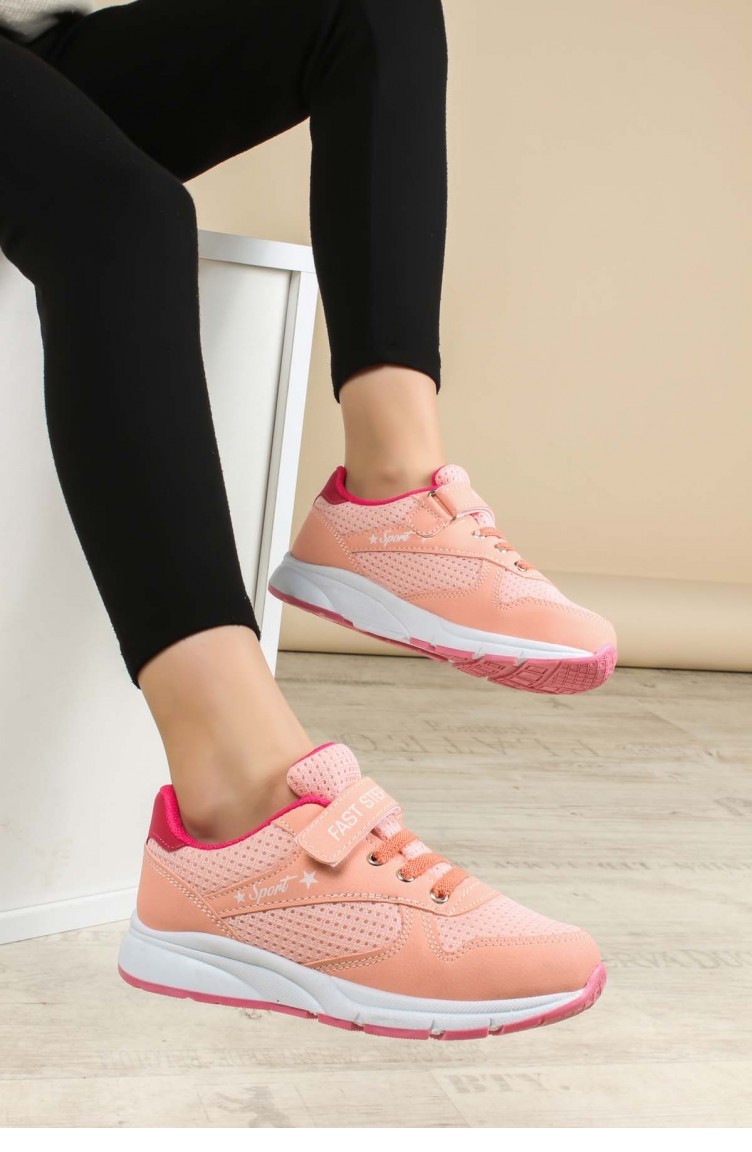 Fast Step Spor Ayakkabi Erkek Cocuk Somon Fusya Unisex Cocuk Sneaker Ayakkabi 877fa105p Sefamerve