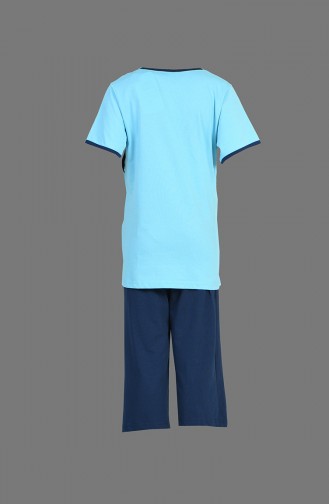 Damen Schwanger Pyjama Set  802141-A Blau 802141-A