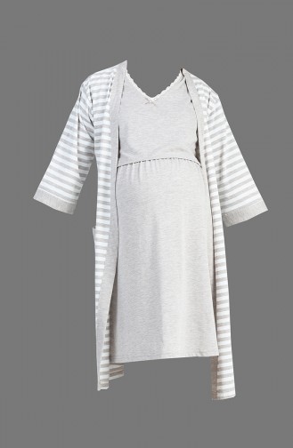 Long Sleeve Pregnant NightGown Suit 909044-D Milk Coffee 909044-D