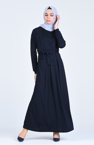 Dunkelblau Hijab Kleider 8003-01