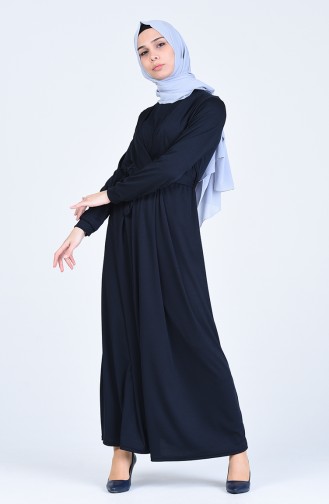 Dunkelblau Hijab Kleider 8003-01