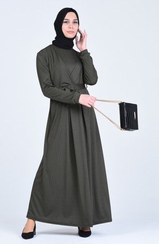 Khaki Hijab Kleider 8003-03