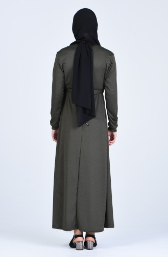 Khaki Hijab Kleider 8003-03
