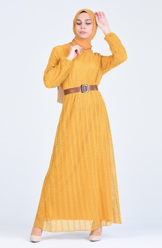 فستان أصفر خردل 8051-02