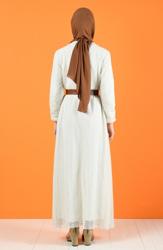 Naturfarbe Hijab Kleider 8051-03