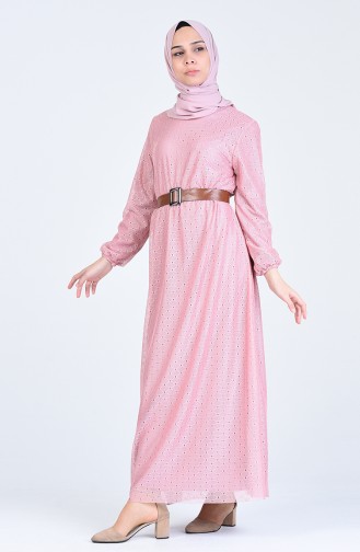 Dusty Rose Hijab Dress 8052-03