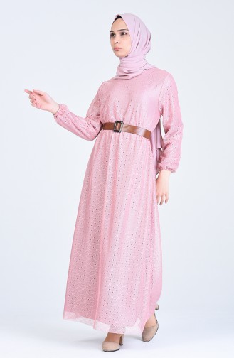 Dusty Rose Hijab Dress 8052-03
