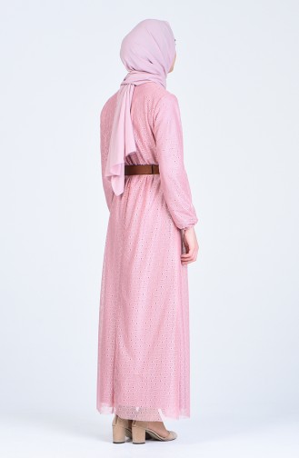 Dusty Rose Hijab Dress 8052-03