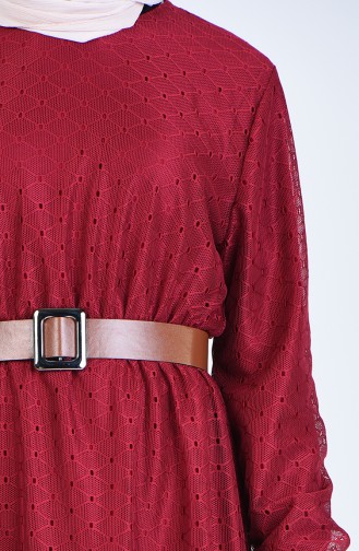 Claret red İslamitische Jurk 8052-04