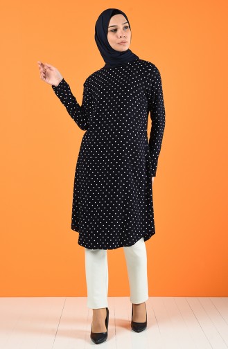 Polka Dot Tunika 1094-01 Dunkelblau 1094-01