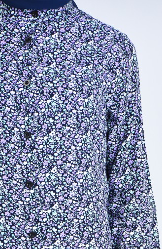 Patterned Viscose Tunic 6458-02 Lilac 6458-02