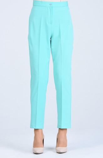 Buttoned Straight-leg Trousers 1102-31 Mint Green 1102-31