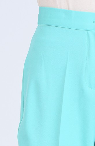 Buttoned Straight-leg Trousers 1102-31 Mint Green 1102-31