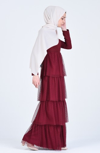 Tüll Abendkleid 60102-01 Weinrot 60102-01
