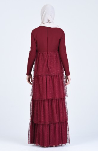 Tüll Abendkleid 60102-01 Weinrot 60102-01