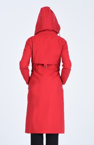 Claret red Trench Coats Models 6093-01