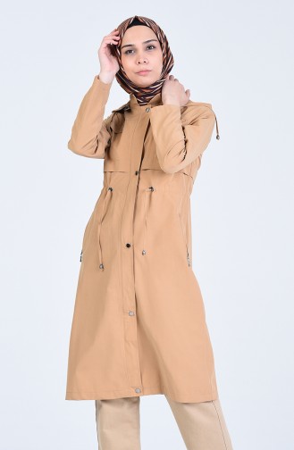 Trench Coat a Capuche 6093-04 Camel 6093-04