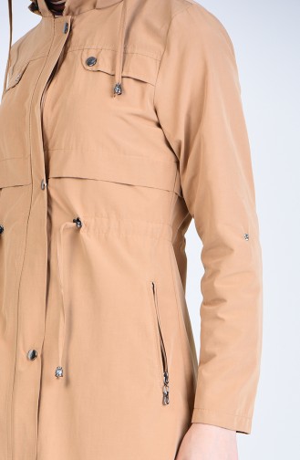 Trenchcoat mit Kapuze 6093-04 Camel 6093-04