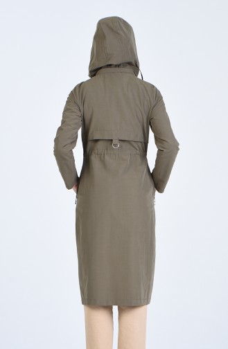 Trenchcoat mit Kapuze 6093-05 Khaki 6093-05