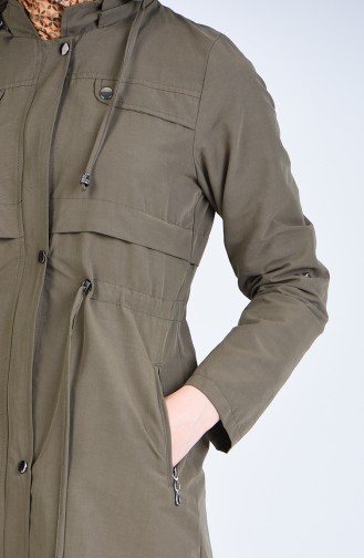 Trenchcoat mit Kapuze 6093-05 Khaki 6093-05