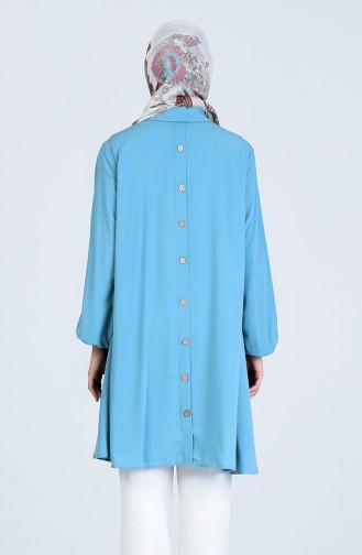 Sleeve Elastic and Buttoned Tunic 1050-01 Ages Green 1050-01