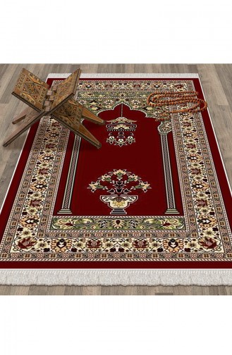 Brick Red Prayer Rug 1017