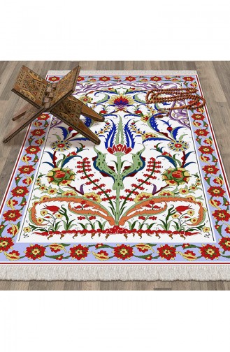 Decoling Bambu Pamuklu Seccade 1041 Kırmızı Beyaz