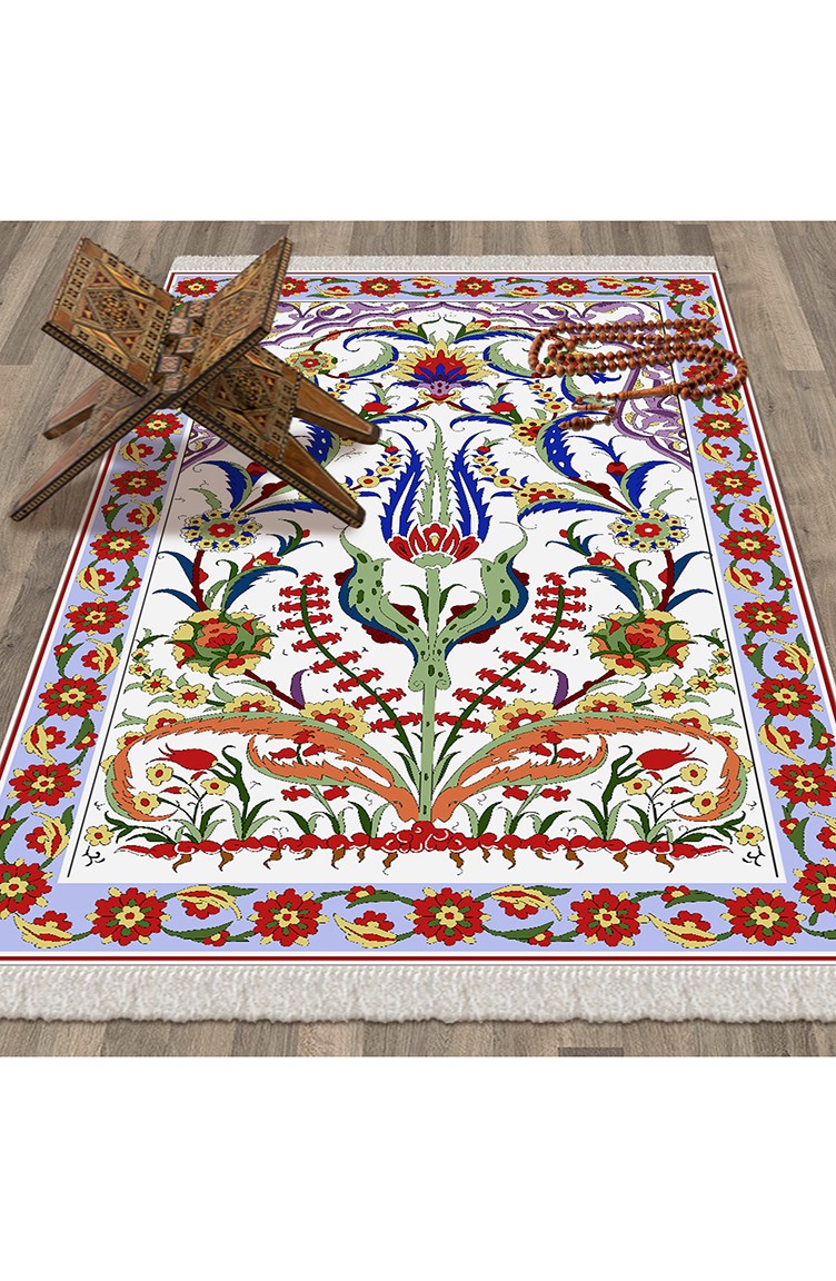 Decoling Bambu Pamuklu Seccade 1041 Kırmızı Beyaz