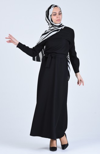 Schwarz Hijab Kleider 5290B-01